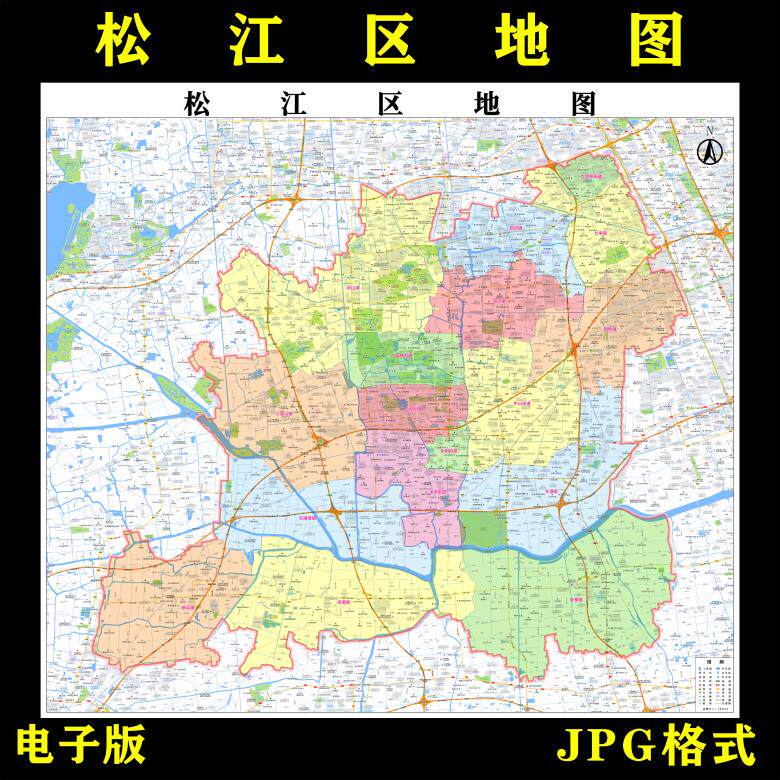 上海市松江区地图高清电子版地图素材jpg电子文件