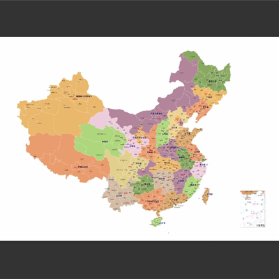 高清中国地图划分到市级电子版大尺寸高清地图jpg素材设计文件