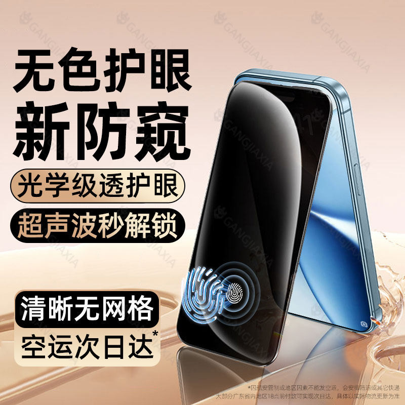 【超声波秒解锁】柠乐适用红米Turbo5Max防窥钢化膜redm