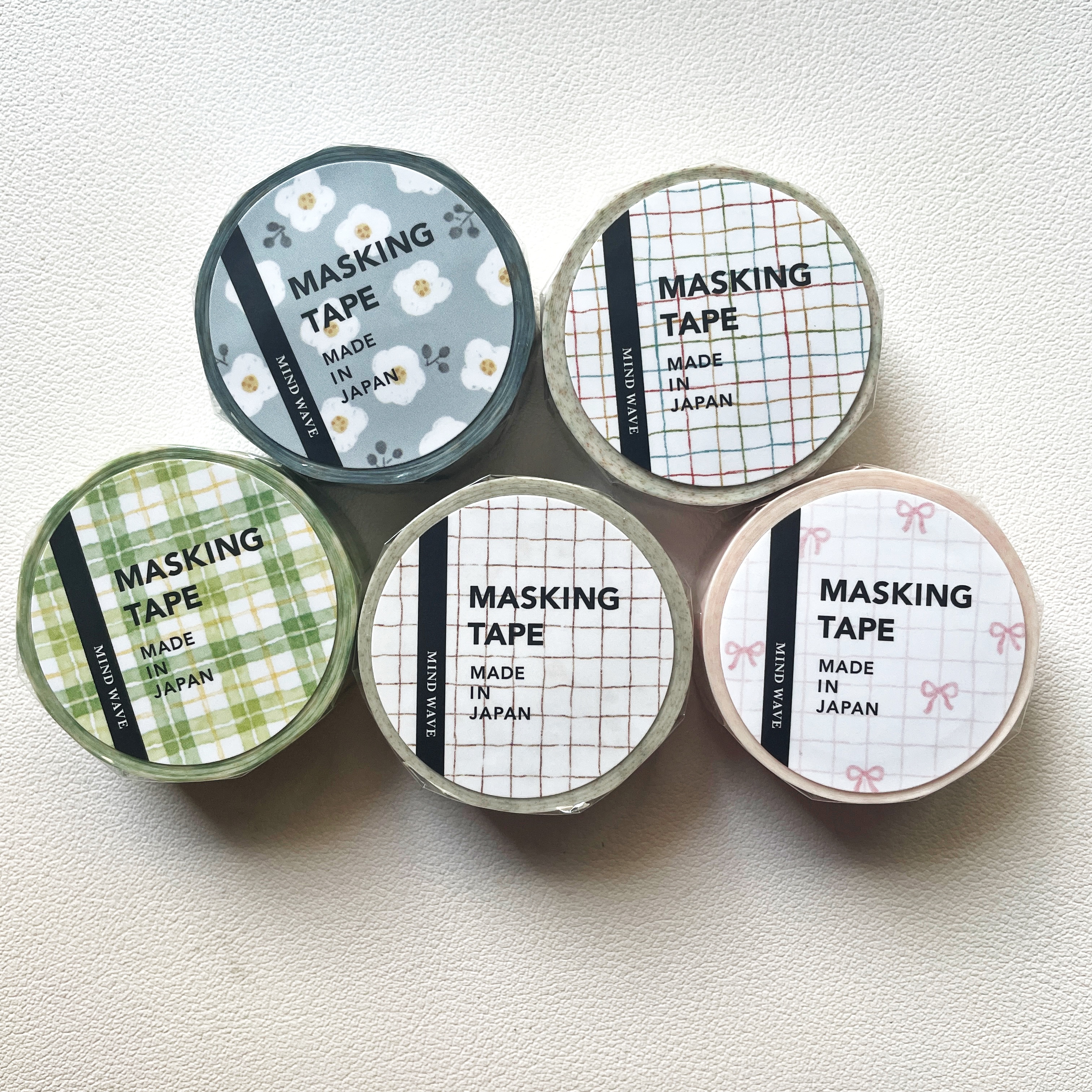 【现货】日本mindwave和纸胶带 格纹小花蝴蝶结手账胶带