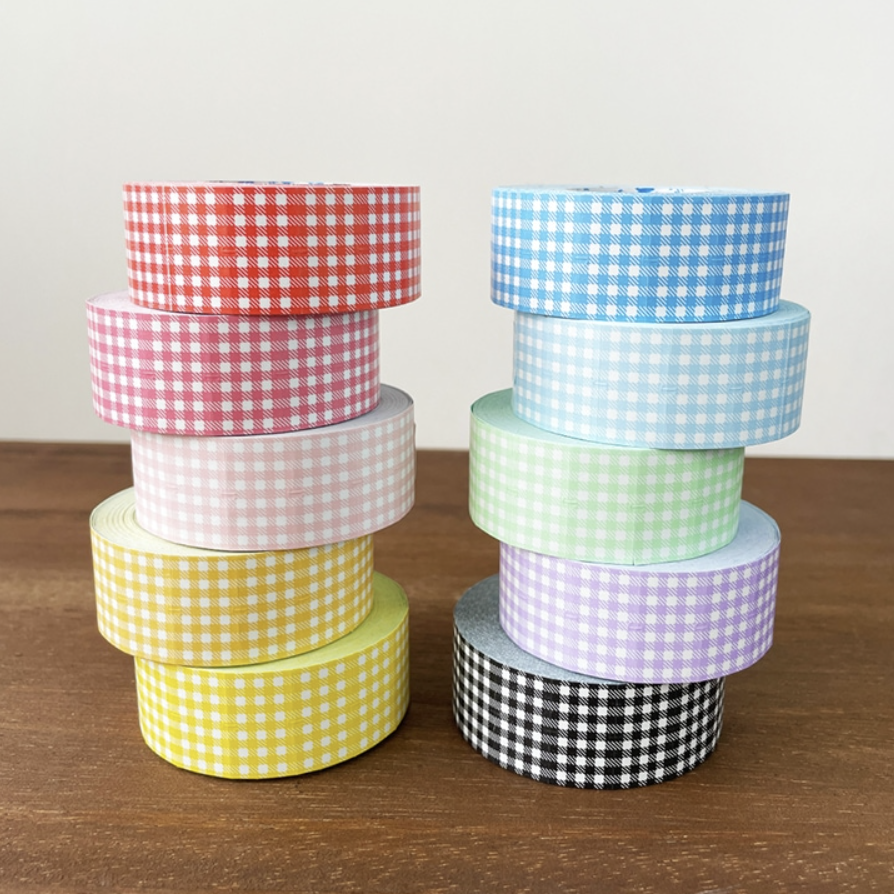 【现货】日本stamp marche标签贴纸卷 各色格纹 含dusty系列整卷