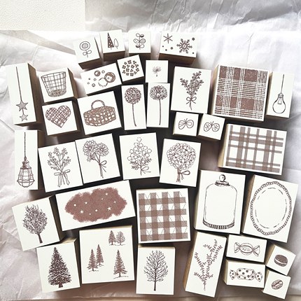 【现货】日本munimuni 印章星空树木蝴蝶糖果格纹 手帐印章