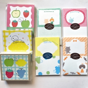 【现货】日本古川纸工mizutama限定 水果便签猫咪咖啡 手帐素材
