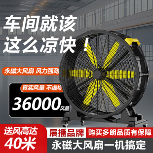 多朗永磁工业风扇强力落地扇大功率仓库用大风机手推可移动大风扇