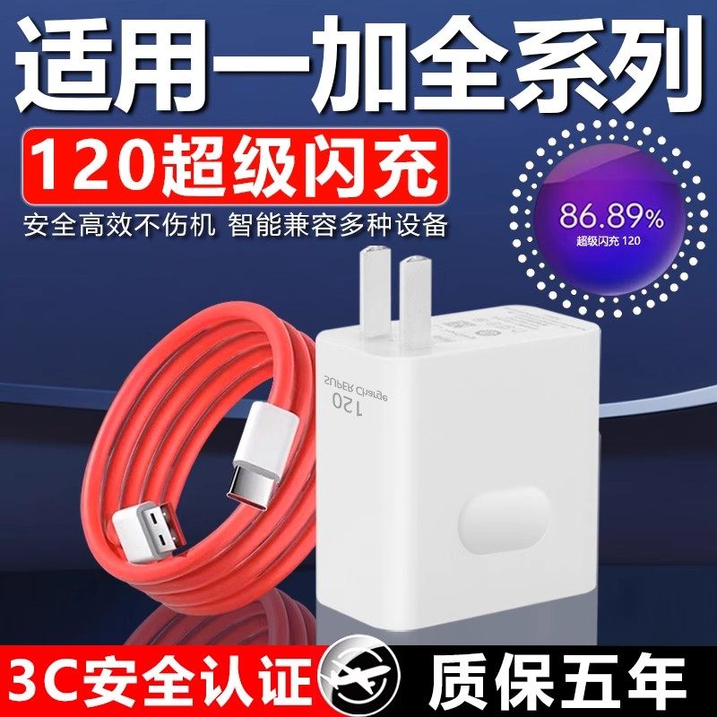 适用一加120超级闪充1+13/12/11/10Pro充电器Ace竞速版ace2 3v 5pro闪充头一加9/8/7T充电头10A快充数据线