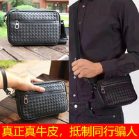 2021新款时尚小挎包真皮单肩包相机小男包牛皮编织男士手包手拿包