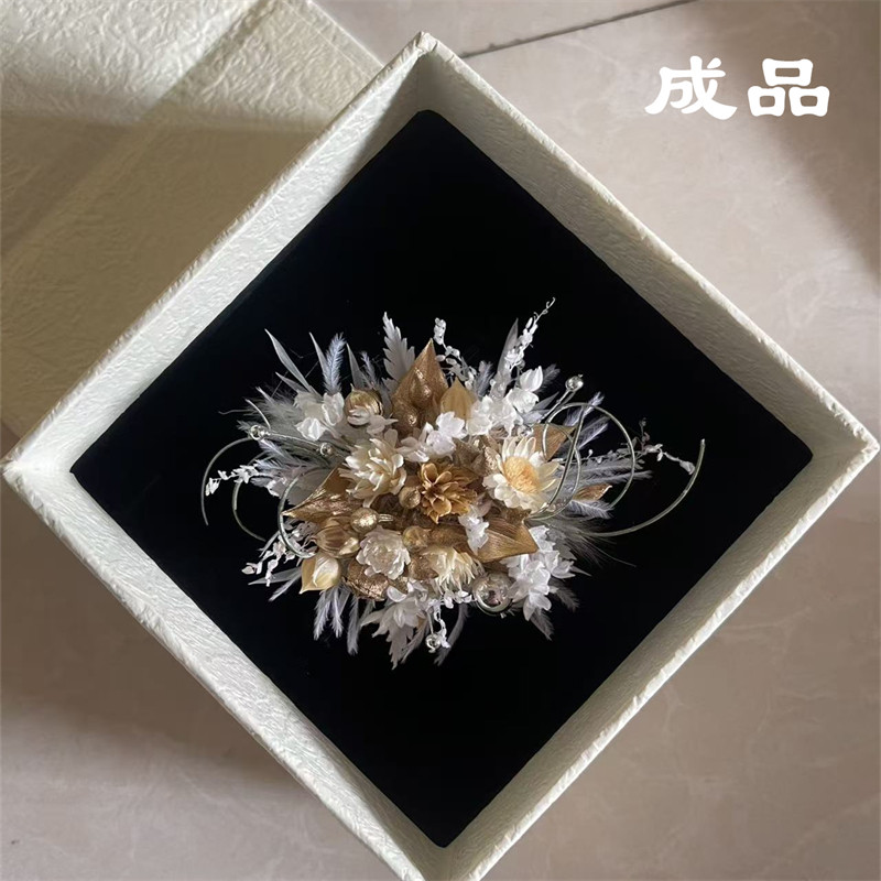 高级成品配对永生花戒指纯手工立体免做指环结婚订婚情侣花朵戒指图片