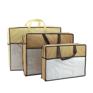 无纺布袋定做 四件套拉链袋 印刷家纺包装透明袋棉被子收纳防尘袋