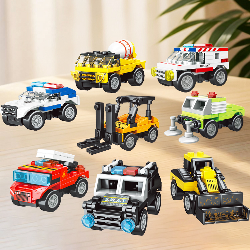 【创意回力汽车】男孩益智力积木