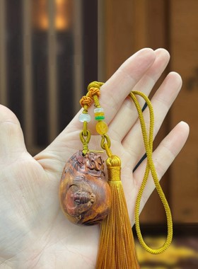 热销男士手把件钱袋子福袋代代有钱盘玩工艺品海南黄花梨文玩把件