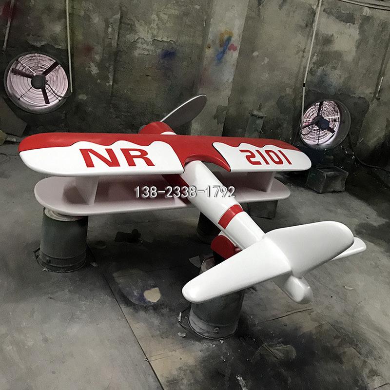 户外仿真玻璃钢飞机雕塑广场创意景观展览道具玻璃纤维飞机模型