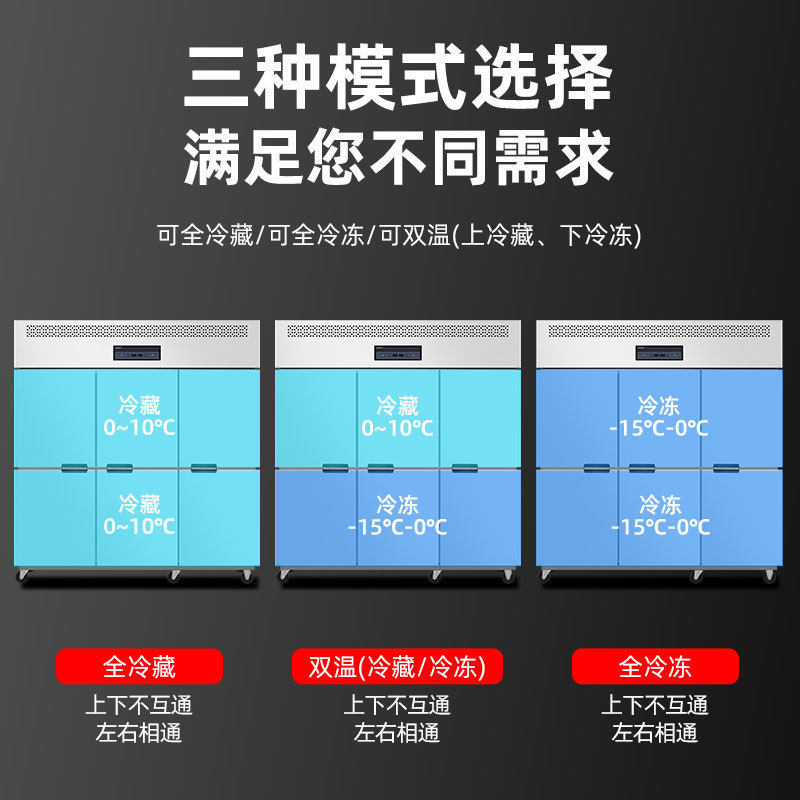 热销禧仕德商用六门六门冷藏冷冻立式冰柜冷柜大容量四四门直冷保