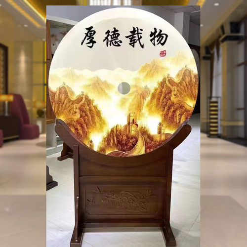 天然玉石屏风隔断平安扣乔迁送礼落地摆件石头客厅玄关阿富汗玉