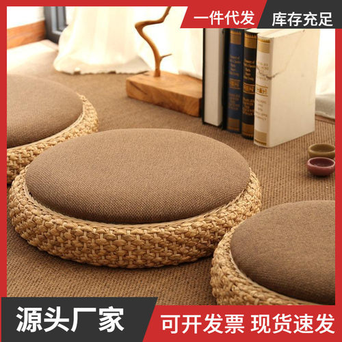 蒲团坐垫禅修垫榻榻米网红坐垫拜佛禅垫藤编茶道加厚地板跪垫蒲团