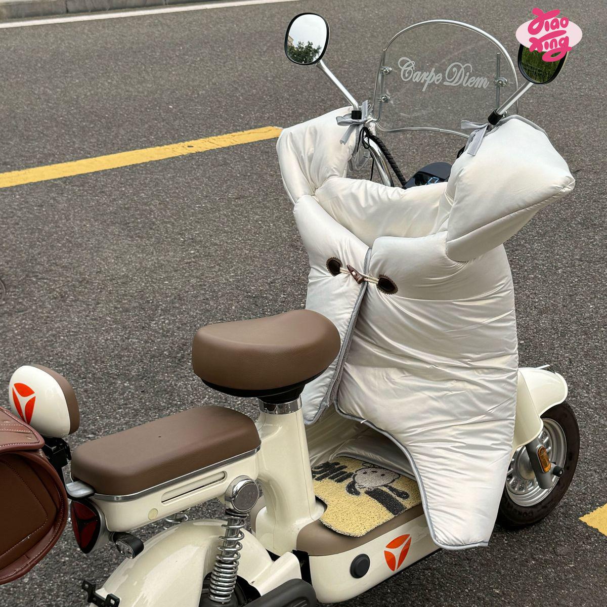 电动车挡风被冬季加绒特厚电动车挡风被冬天防水摩托车牛角扣通用