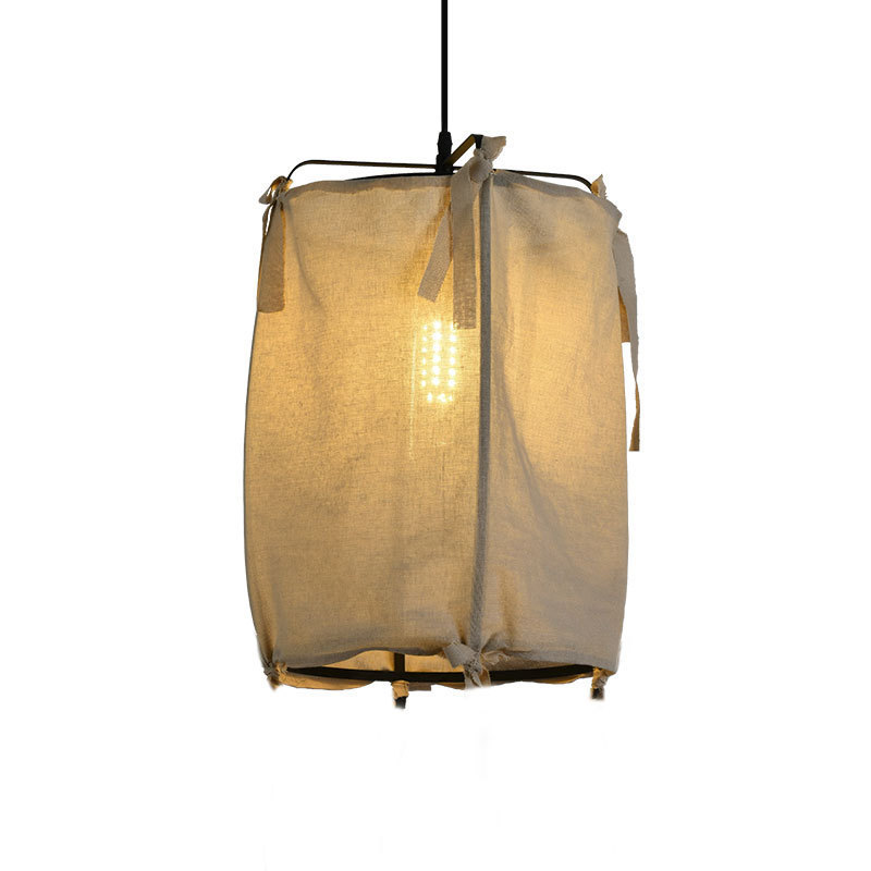 哈美禅意布艺吊灯茶室日式餐馆日料店装饰仿古麻布灯具侘寂