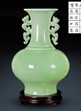 客厅陶瓷风仿古葫芦瓷瓶花瓶插花景德镇博古架办公室装饰摆件