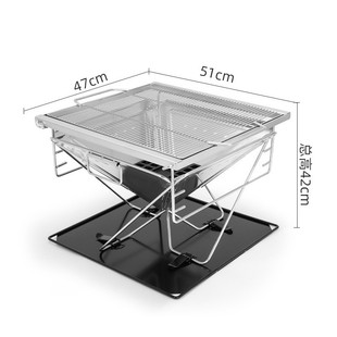 户外加厚火焚折叠烧烤炉烤架野营野炊柴火炉木炭炉篝不锈钢火台