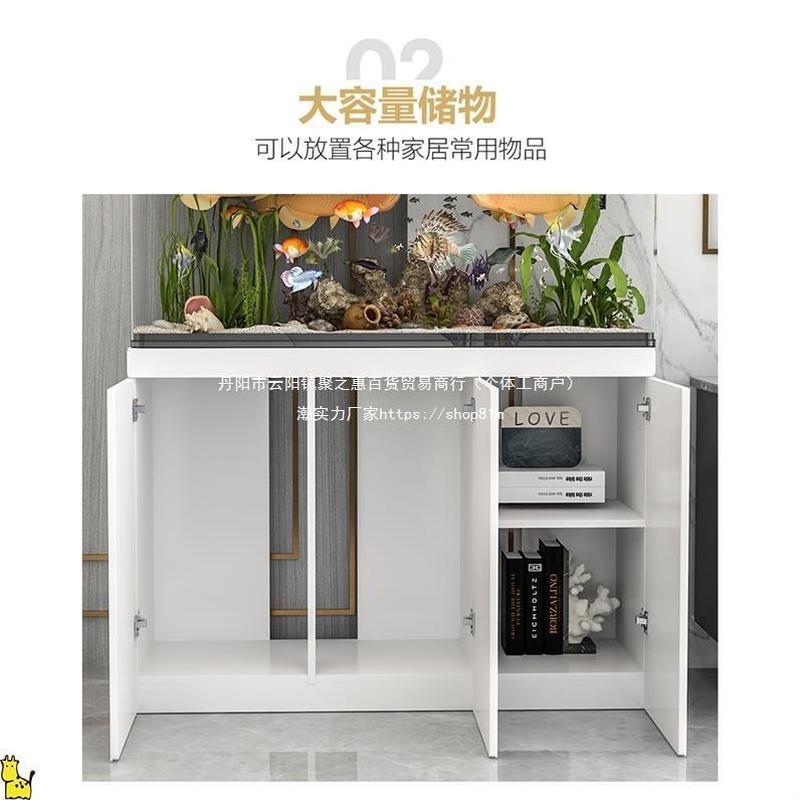 柜鱼缸新款架子柜柜鱼缸鱼缸实木底客厅玄关鱼缸柜子鱼缸地柜底座