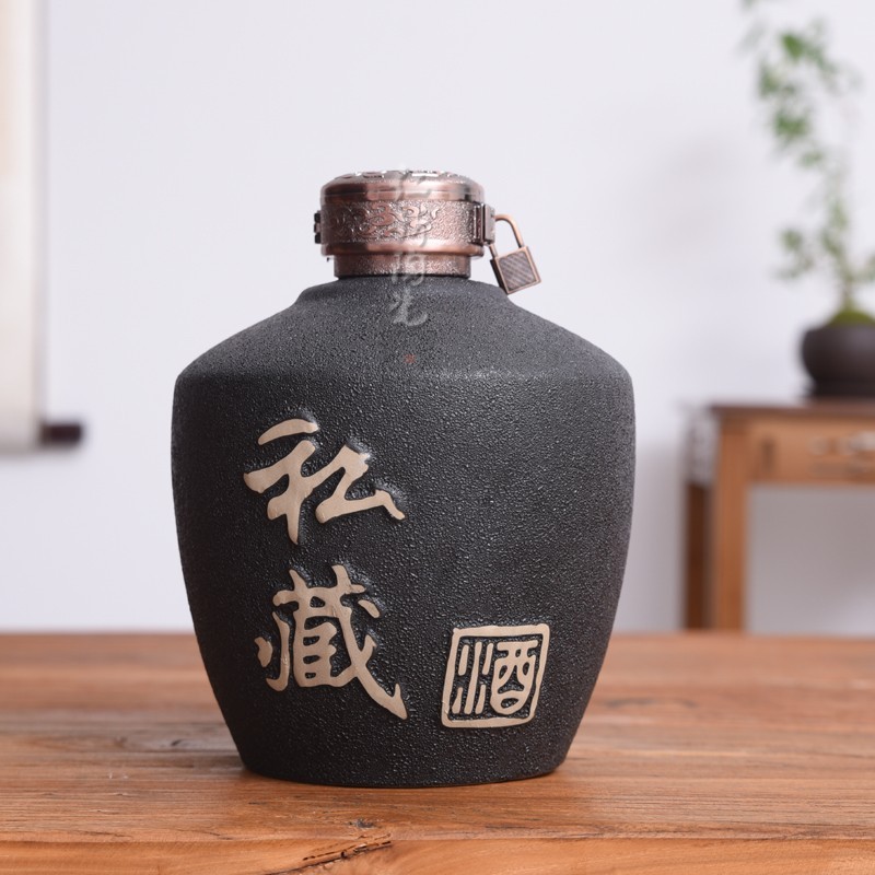 1斤2斤5斤装磨砂私藏空酒瓶子酒坛土陶瓷家用藏酒坛密封复古手工