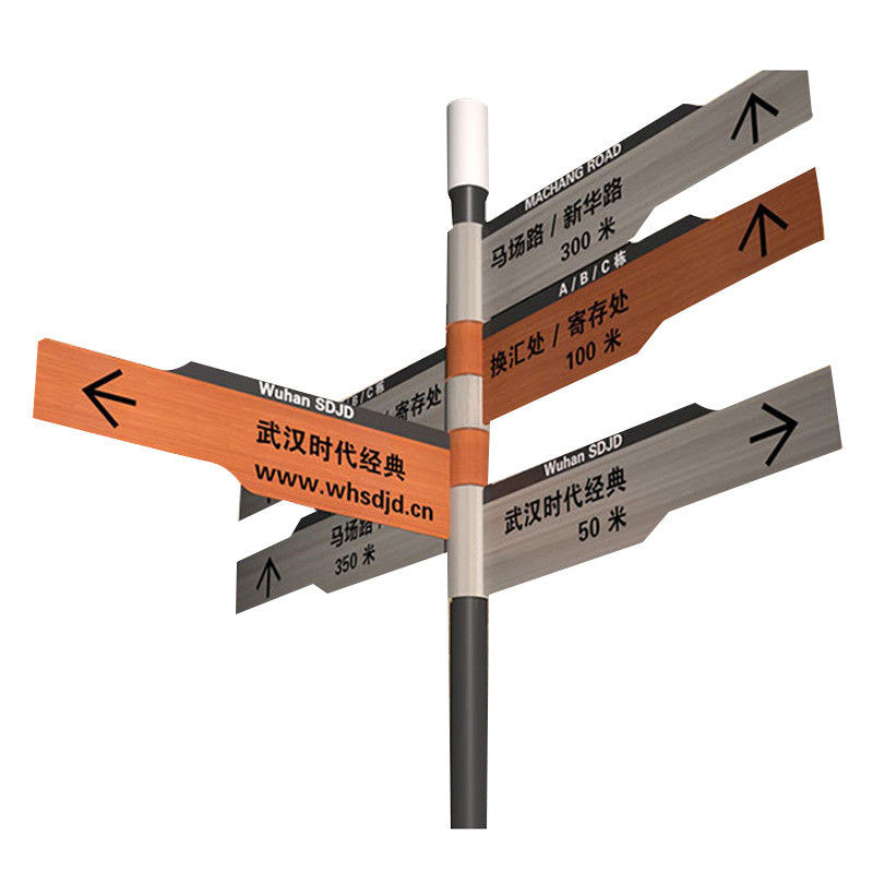 户外立式指示牌指引牌多向路牌箭头指路牌导视牌不锈钢制作导向牌
