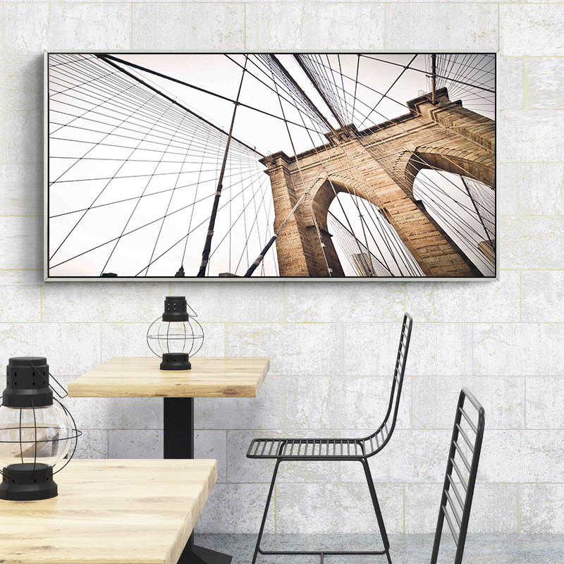 凝注视角 现代简约建筑装饰画大幅工业风办公室挂画横幅别墅壁画图片