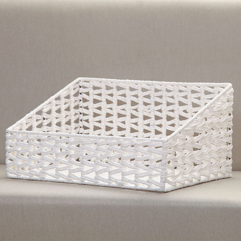 纸绳编织收纳书架 桌面杂物面包  直销展架篮篮