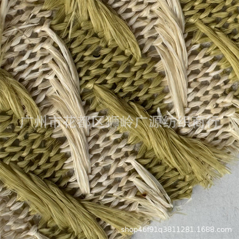 草草编pp编织料双色提花优质布草编包鞋材抱枕装饰布批发