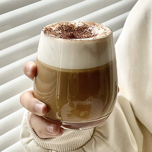 思慕雪杯 风拿铁咖啡玻璃杯牛奶杯简约女家用喝水杯子夏天冷饮