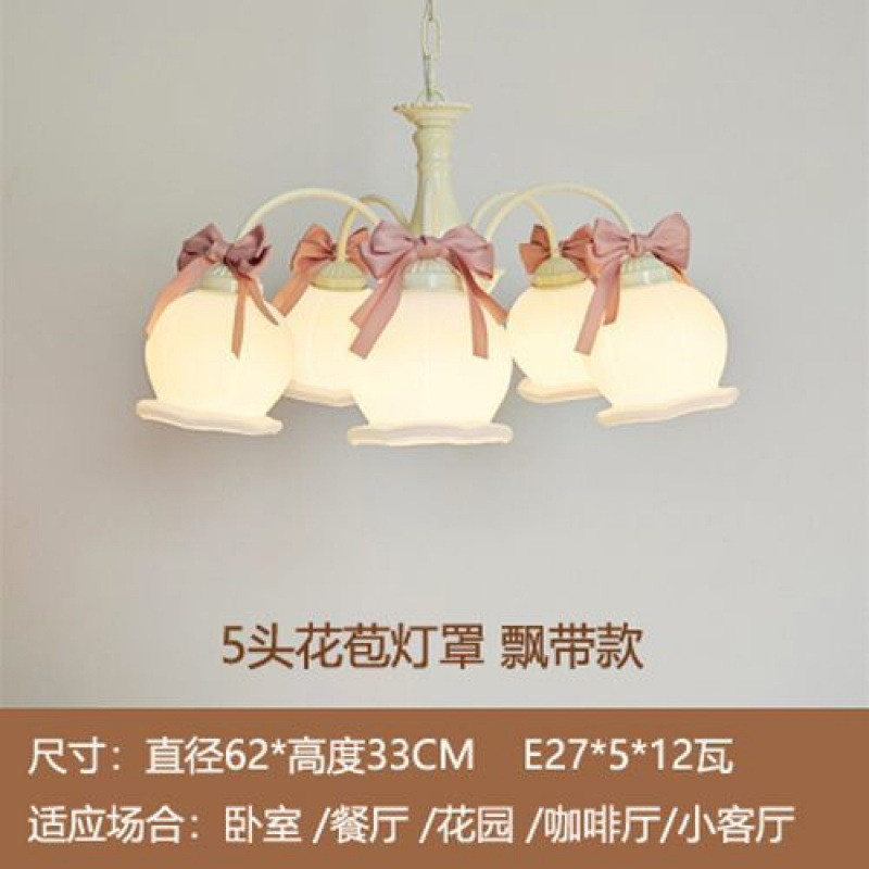 【温馨柔和】卧室奶油风吊灯少女蝴蝶结可爱儿童餐厅创意田园客厅