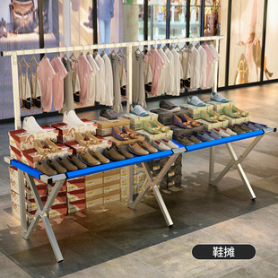 地摊架子摆货架夜市移动摊位地推服装 货架便携折叠摆摊小桌子欧清