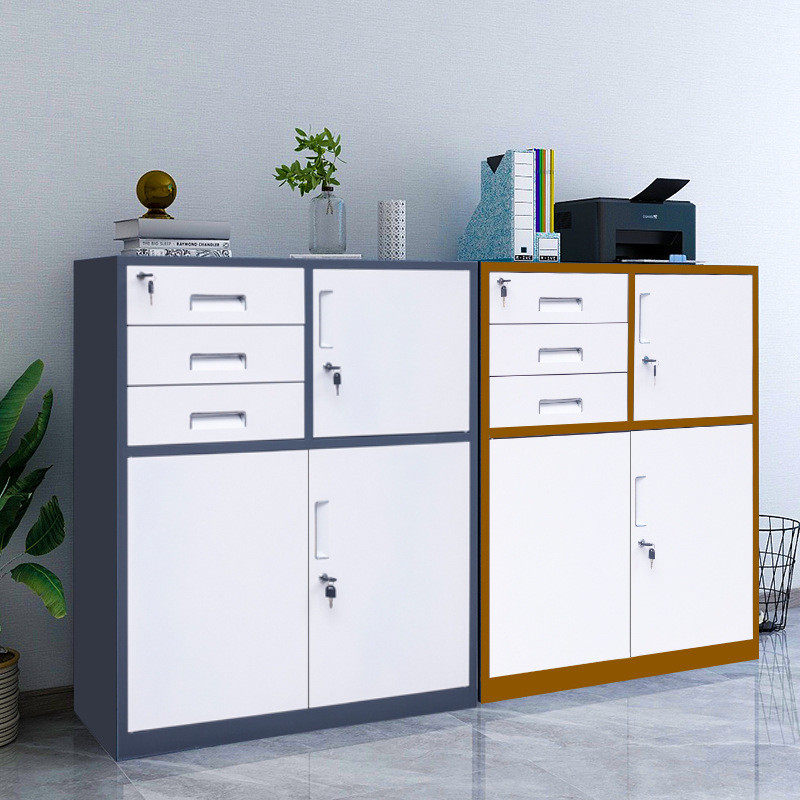 办公铁皮文件柜子带锁资料档案柜抽屉小矮柜工具柜阳台半截储物柜,标准件/零部件/工业耗材,车间地垫,淘宝优惠券,粉丝福利购,淘宝优惠卷