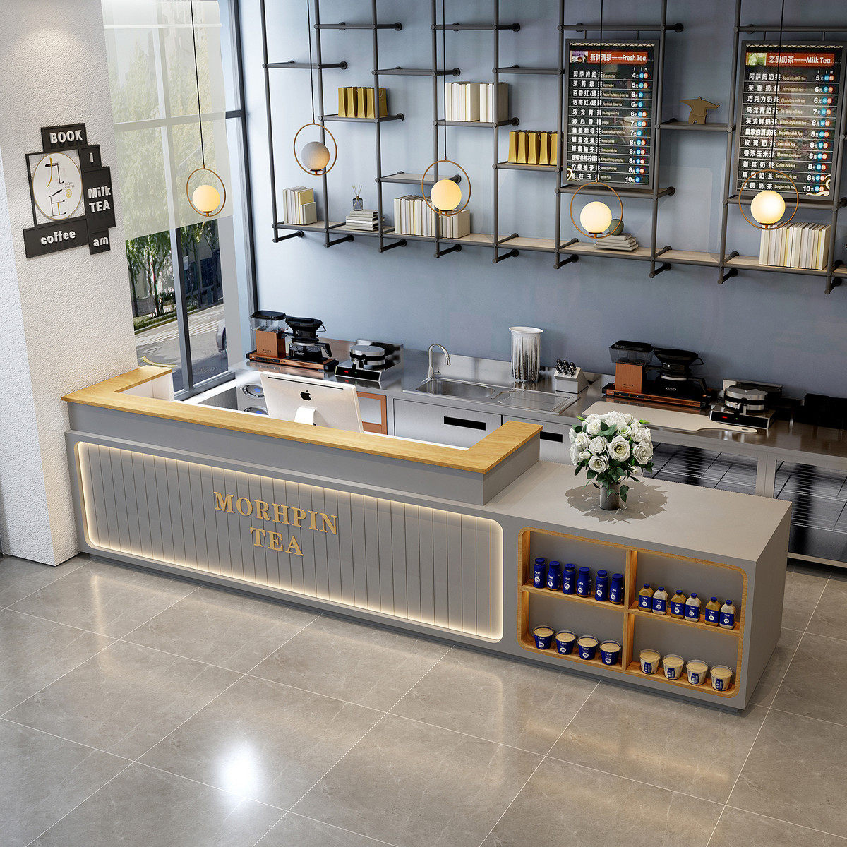 简约甜品店吧台咖啡馆水果奶茶店收银台美容院接待台公司前台柜台,商业/办公家具,大班台/主管桌,淘宝优惠券,粉丝福利购,淘宝优惠卷