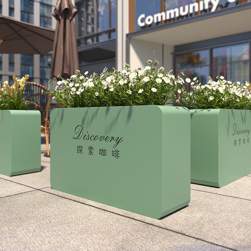 新款户外不锈钢圆角花箱铁艺花槽咖啡厅奶茶店外摆隔断围栏种植箱,商业/办公家具,花坛/花箱,淘宝优惠券,粉丝福利购,淘宝优惠卷