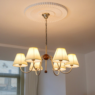 热销法式奶油风布艺客厅吊灯美式复古书房南洋中古衣帽间卧室餐厅