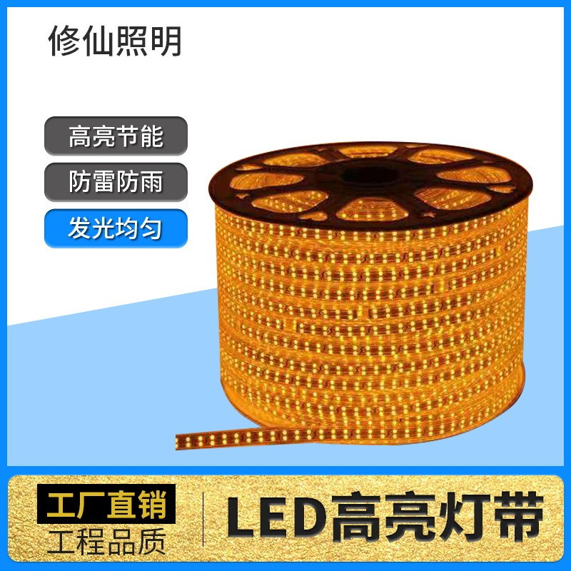 厂家批发2835双排led灯串家用卧室装饰灯带户外防水高亮氛围灯条