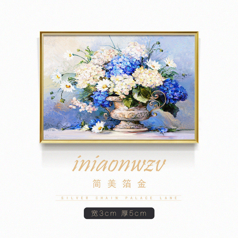 客厅沙发背景墙装饰画简欧欧式花卉静物油画卧室餐厅别墅挂画壁画