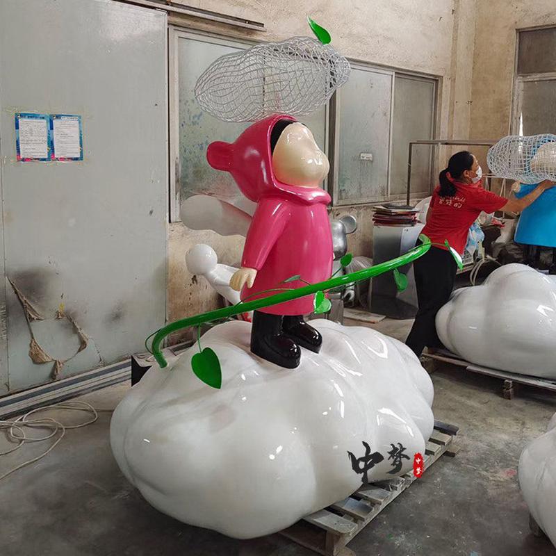 玻璃钢卡通人物动物雕塑抽象景观小品公司形象logo公仔制作工厂
