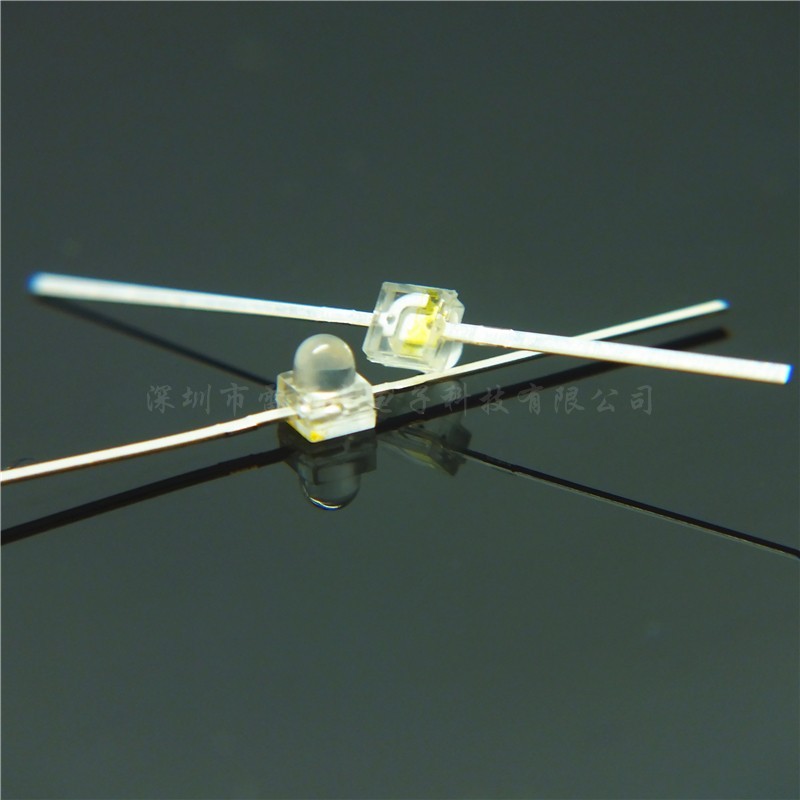 小蝴蝶蓝光led灯珠平脚高亮白发蓝色蓝灯直插电子指示灯直销