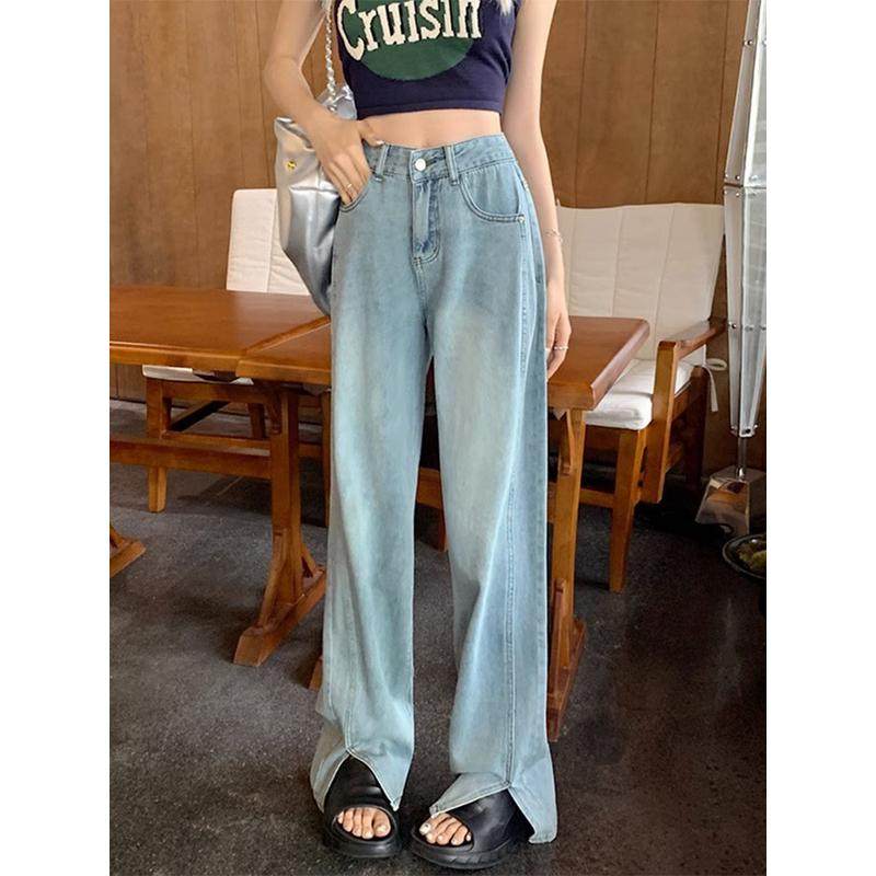 开叉女款胖妹妹mm宽松显瘦直筒阔腿裤梨形身材,女装/女士精品,大码裤装,淘宝优惠券,粉丝福利购,淘宝优惠卷