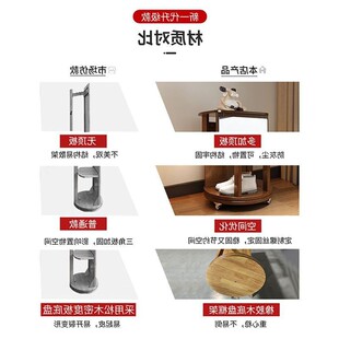 挂衣架落地卧室实木衣帽架带镜子家用一体式可旋转移动客厅穿衣镜