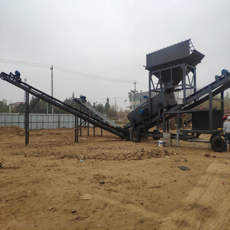 热销大型80振动轴滚筒筛沙机50震动筛石筛选机可移动无砂石分离筛