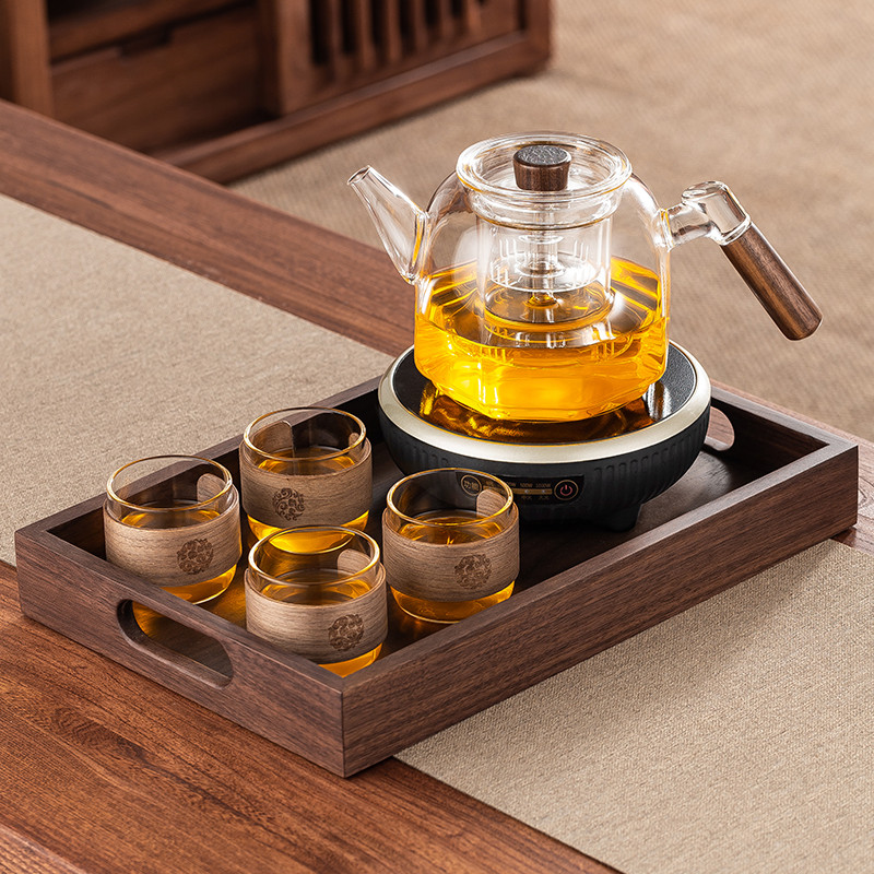 高硼硅耐热玻璃泡茶壶新款家用电陶炉小型煮茶器蒸煮一体茶壶套装