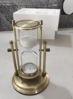 木头沙漏木质金属旋转办公15分钟计时器欧式沙漏摆件家居饰品学生