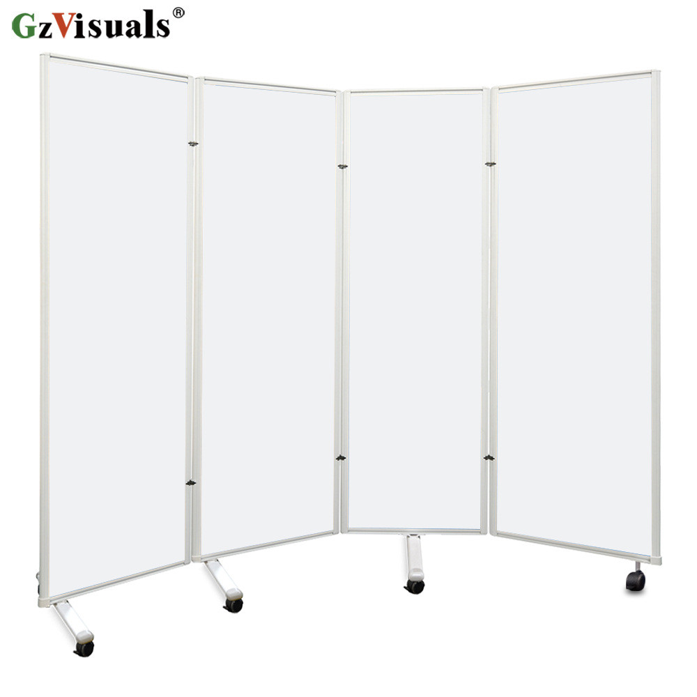 办公室移动屏风车间隔断带轮铝合金折叠板式活动白板隔断墙