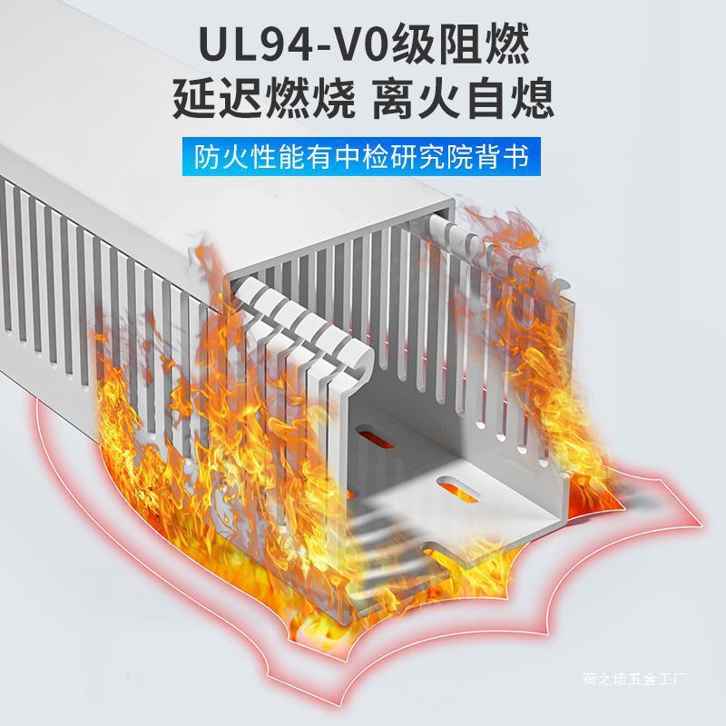 pc密齿线槽明装槽灰色网线电线配电箱布线塑料u型pc细齿线槽无