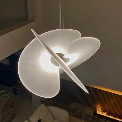 北欧创意挑高客厅吊灯设计师餐厅吊灯loft民宿复式楼楼梯蚕丝灯具