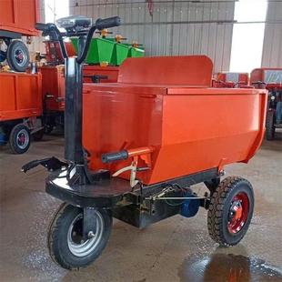 载重王工程灰斗车三轮电瓶三轮车 小型工地电动手推翻斗车可站座式