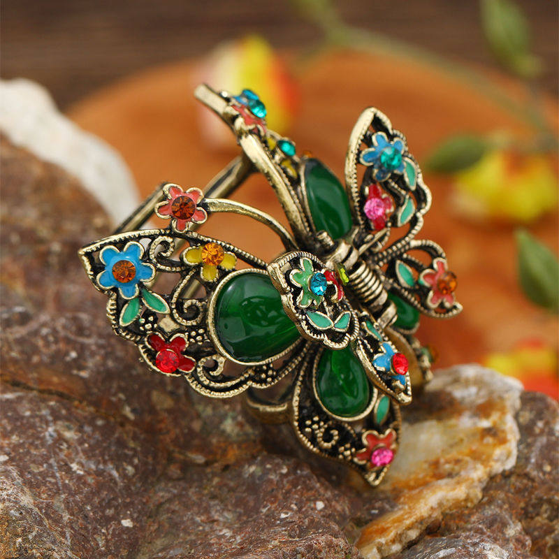 复古蝴蝶镂空中抓仿玉盘发抓夹简约水钻夹子后脑盘发发饰,饰品/流行首饰/时尚饰品新,发饰,淘宝优惠券,粉丝福利购,淘宝优惠卷