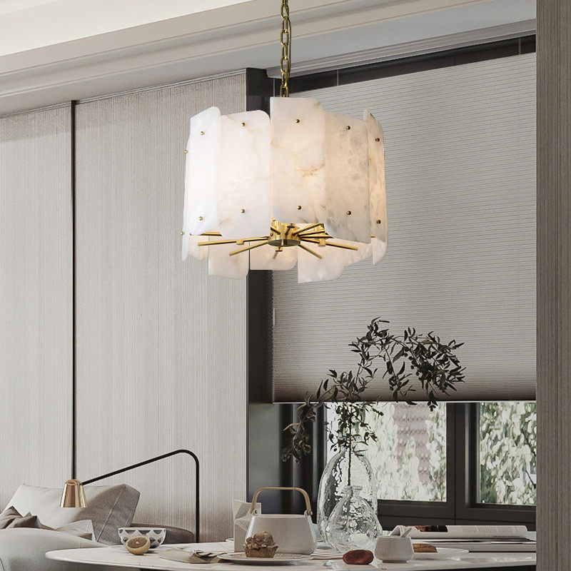 热销轻奢客厅吊灯高档进口西班牙云石全铜灯具大气创意个性餐厅卧,家装灯饰光源,餐厅吊灯,淘宝优惠券,粉丝福利购,淘宝优惠卷